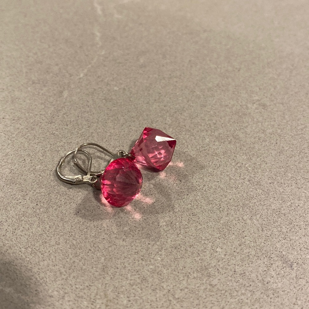 Acrylic Pink Bauble Earrings